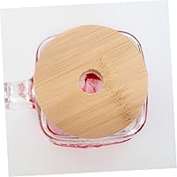 Vista 2 de UPKOCH Tarro de conservas para tarros de yogur, 4 unidades, tapas de bambú, tapa de tarro de vidrio, tapa de madera