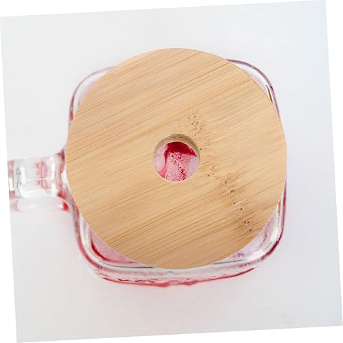 Miniatura 2 de UPKOCH Tapa de bambú para tarro de masón, tapa de vaso de madera, tapa de vaso de madera, tapa para beber, tapas de madera para beber, tapas de