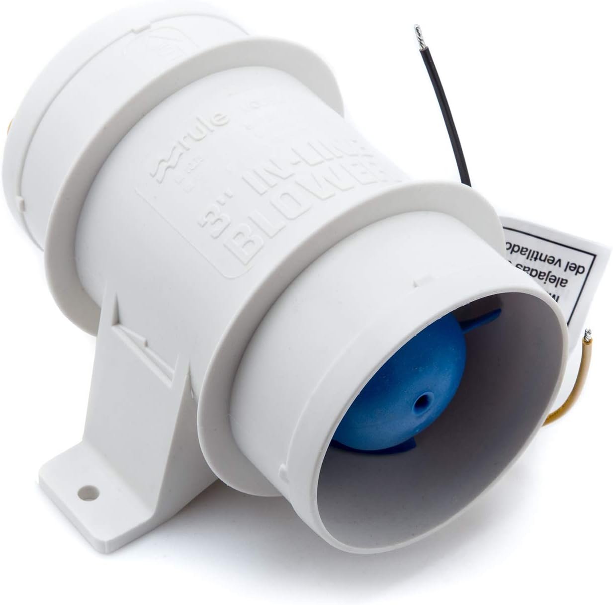 Rule in-line 140M Blower | for 3-Inch Interior Diameter Vent Hose | Corrosion and Water Resistant | 12 Volts