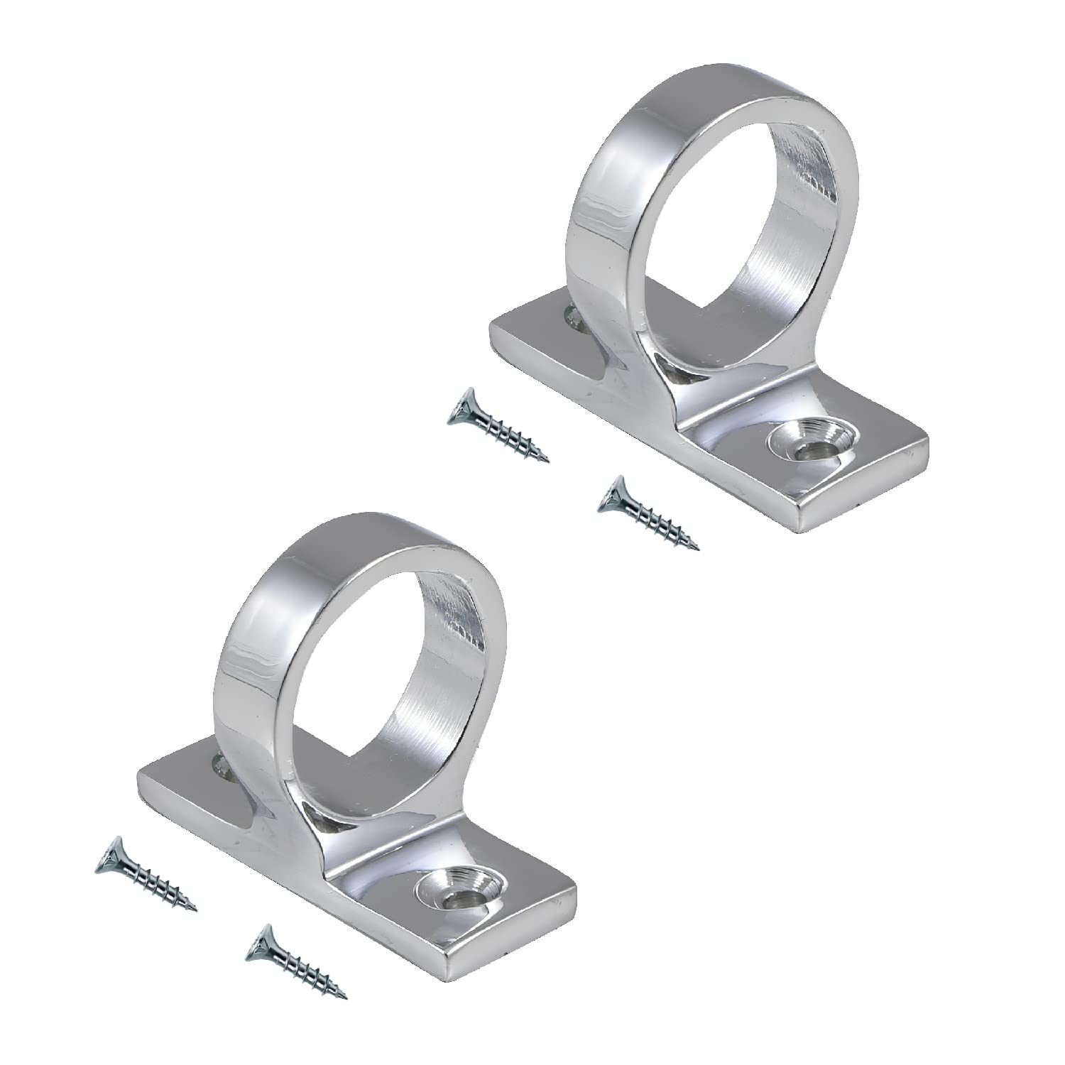 Terf Terf®Heavy Duty Traditional Polished Chrome Sash Eye Ring Window Lift Pull Handle Sash Window Lift Pull Sliding Handle Including Fixing Screw - Pack Of 2
