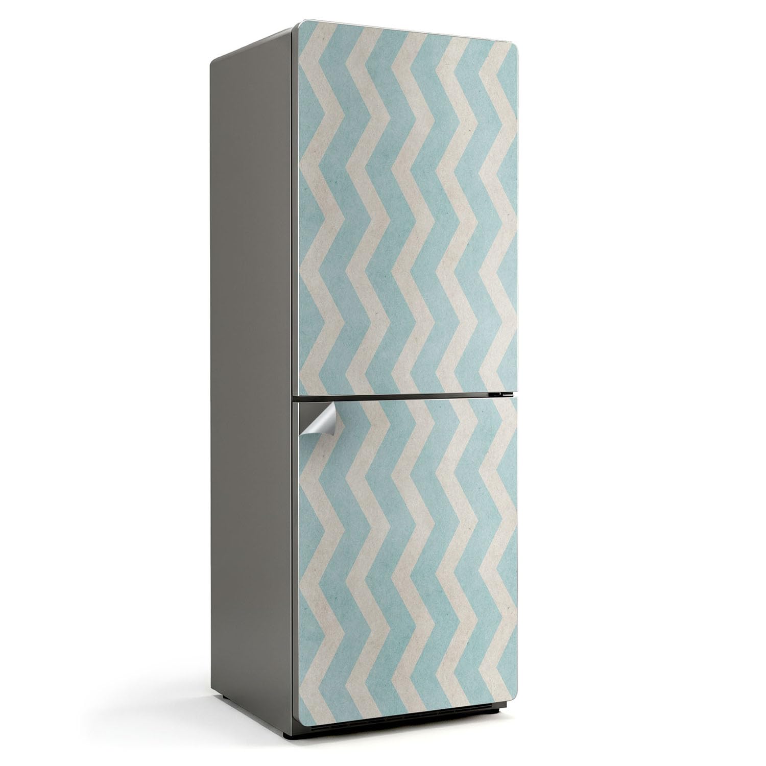 Autocollant porte réfrigérateur 70x190 cm à motif zigzags pour décoration de cuisine moderne