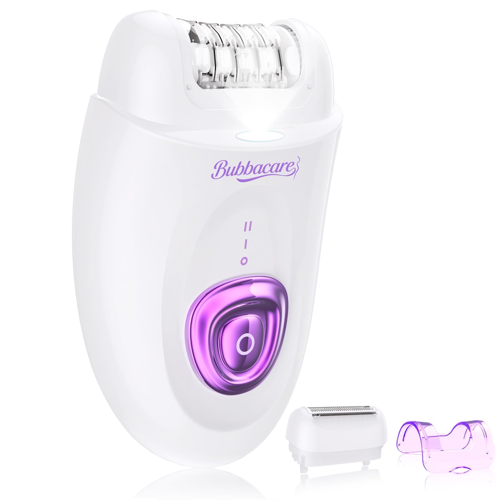 Epilatore per donne, dispositivo di depilazione facciale senza fili, con testina e rasoio, epilatori a scorrimento liscio, 2 velocità e 36 pinzette per viso, gambe, braccia, ascelle bikini