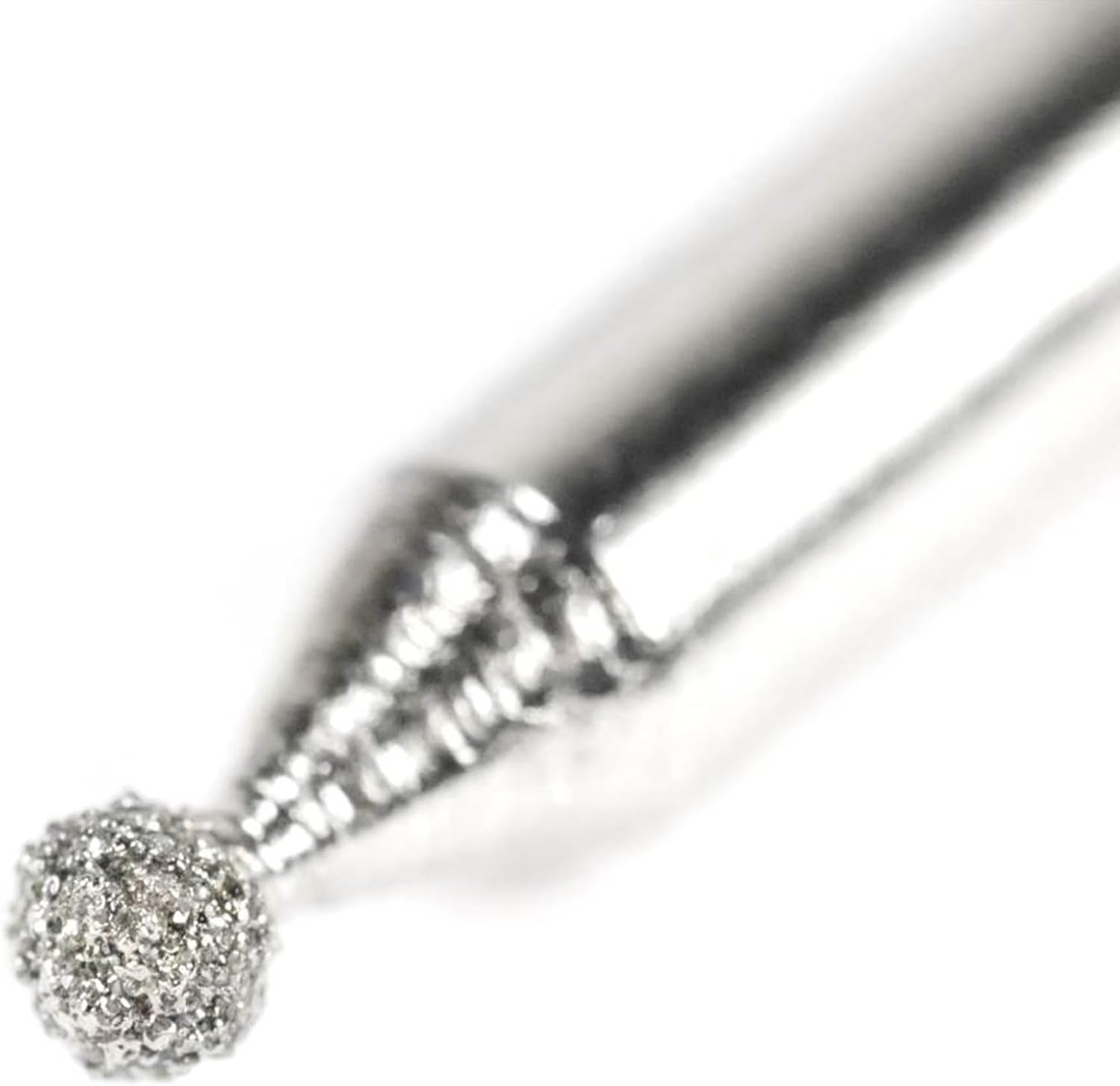 30pcs Diamond Burrs Ball Head 1.5mm Diameter - 3mm Shank Drill Bits for Grinding Carving Engraving Polishing - Gemstone Coated File Tip Tipped Point Rotary Tool Set