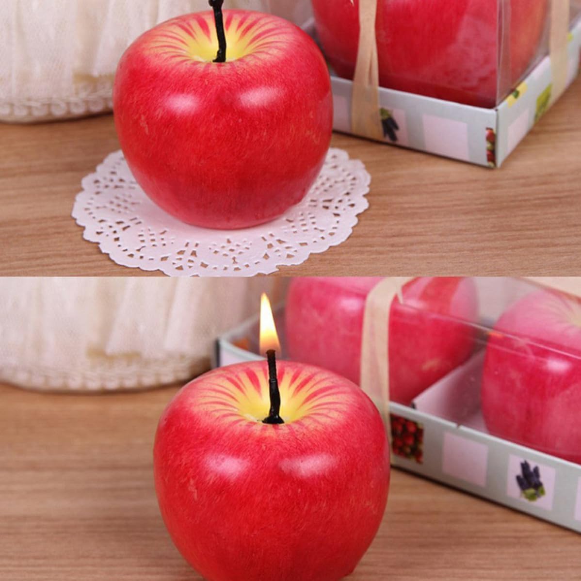 5pcs Simulation Fruit Candle Wax Christmas Xmas Decoration