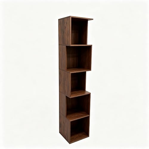 5 Cube Bookshelf, Freestanding 5 Tier Open Display Shelf, Vintage