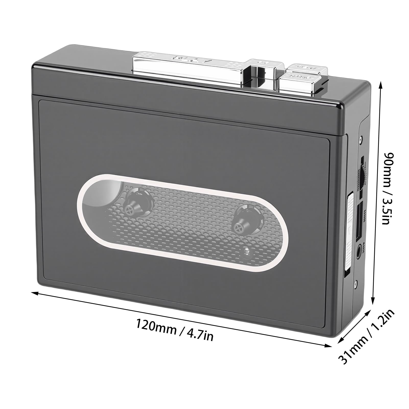Luocute Lettore di Cassette Bluetooth Convertitore Portatile da Cassette USB a MP3 con Radio FM e Registrazione Jack Cuffie 3,5 Mm