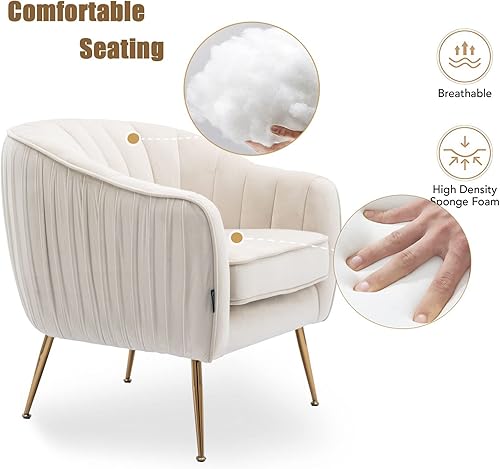 Miniatura 39 de Silla decorativa de terciopelo, Silla moderna con brazos de barril, Silla de sala de estar, acabado dorado, verde Navidad Navidad verde,Rosa