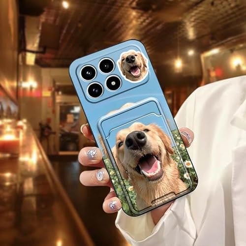 Phone Case Compatible with Redmi K90, Durable Card slot Cute Cartoon Full wrap Dog Card bag Shockproof Cover Graffiti Waterproof