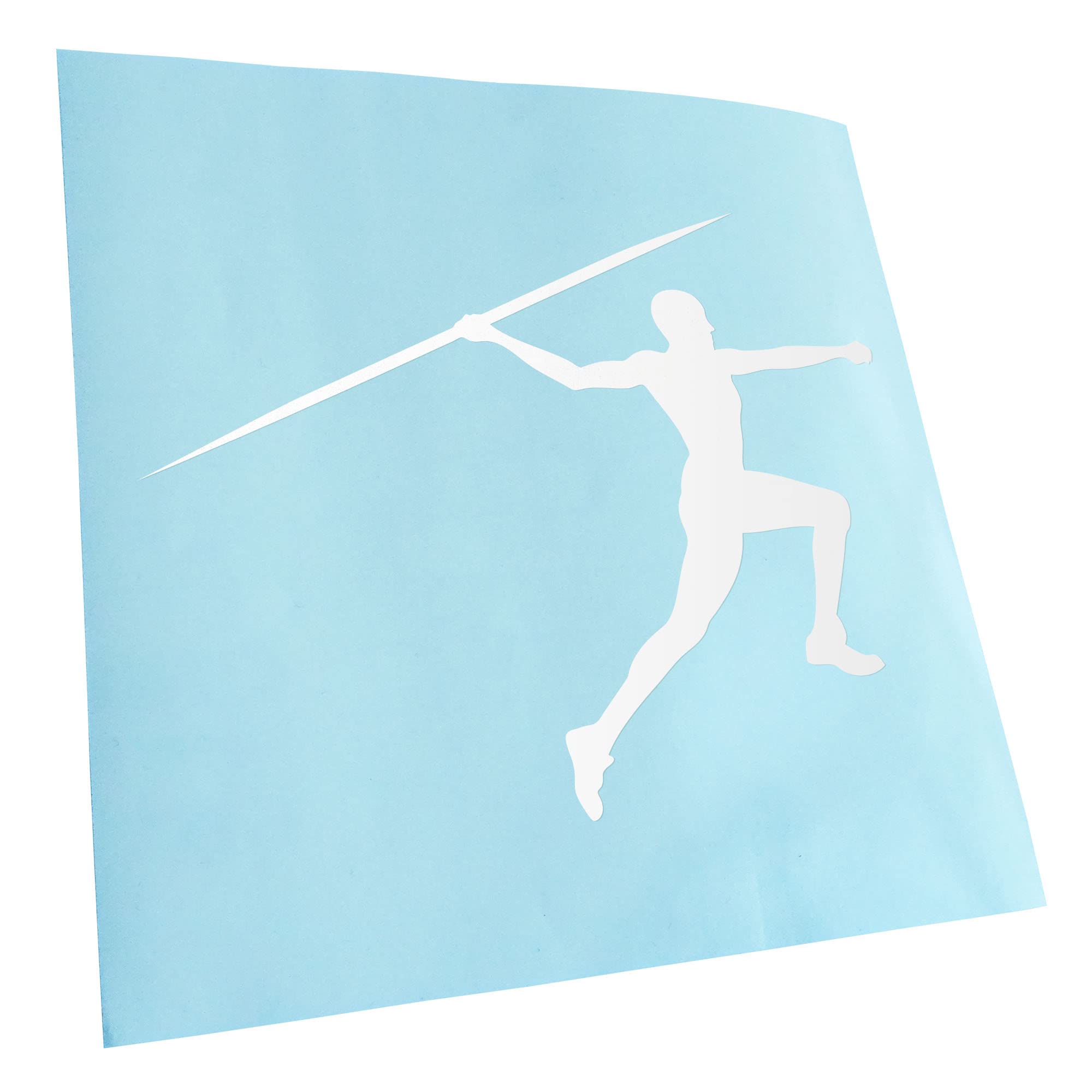 Kiwistar - Car Sticker - Javelin Thrower - White - 40 x 31 cm - Rear Window Car Sticker Weatherproof for Car Truck Moped Truck - Sticker Exterior Self-Adhesive Tuning Accessories for Window Vehicle