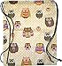 Produktbild Herren Damen Beutel Rucksack Hipster Tasche braun Motiv Eule