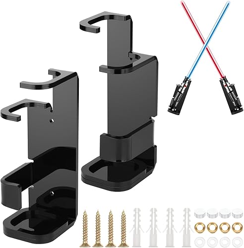 Miniatura 1 de Cosmos 1 juego de soporte de sable de luz de montaje en pared, soporte de exhibición cruzado de duelo acrílico, doble sable de luz para