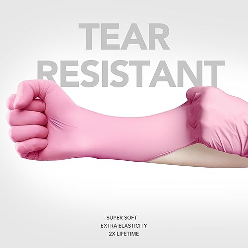 Miniatura 2 de Guantes de examen de nitrilo, sin látex, sin polvo, seguros para alimentos, no estériles, guantes médicos desechables de 4.5 mil, 100 unidades