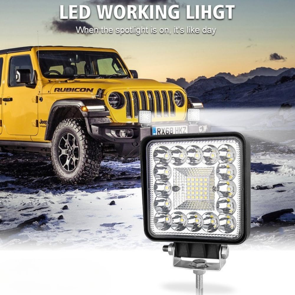 Autozap 4 Inch 41 Led (50 W, 9V-24V DC, White) Fog Lamp For Car