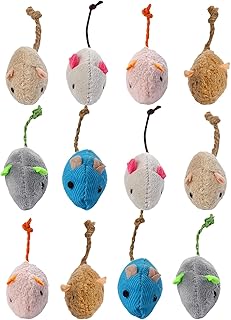 猫用ねずみトイ キャットマウス | 12個セットの噛む・かじり遊びで歯茎の健康をサポートする歯固めおもちゃ | プラッシュ ぬいぐるみ 猫 おもちゃ ねずみ - 歯磨き 子猫 狩猟 行動 屋内 屋外 遊び 引っかき 歯ぐき 健康 ケア ペット 遊び道具