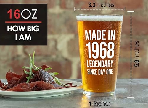 Miniatura 4 de Vaso de pinta de 55 cumpleaños de 16 onzas, fabricado en 1968, regalos para 55 años, suministros para fiestas de abuelos