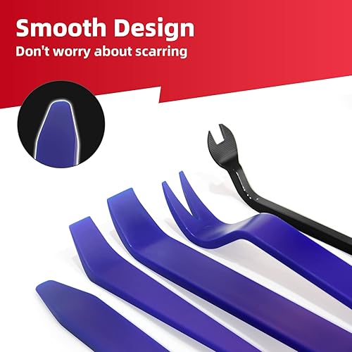 Miniatura 3 de Juego de herramientas de extracción de molduras automáticas (5 piezas)  Kit de herramientas de palanca de plástico grueso sin arañazos para panel de