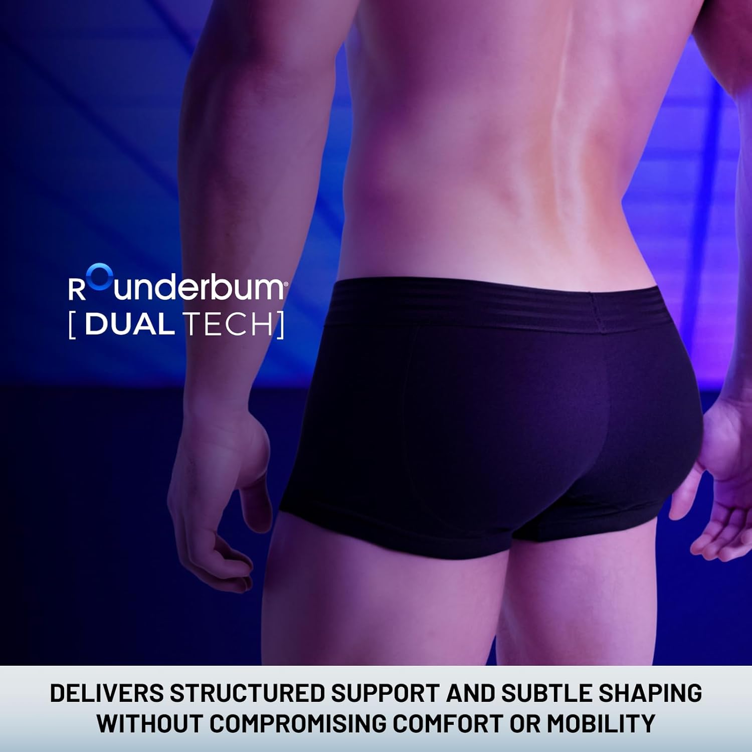 Rounderbum Men’s Dual Tech Padded Boxer Trunk + Smart Package Cup – Removable Pads & Package Enhancing Pouch, 3 Colors - Image 7