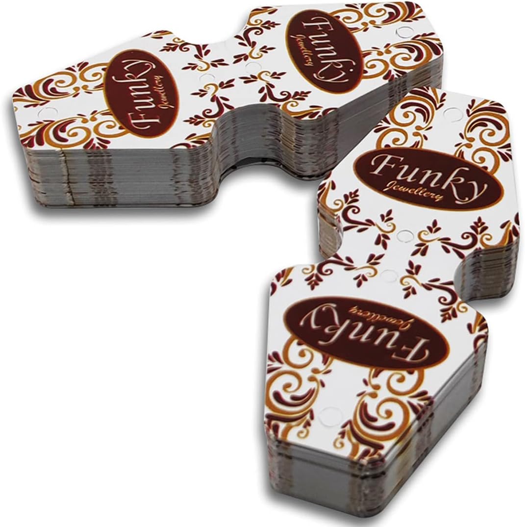 DIY Crafts 25 Pcs, 97mmx25mm, Writable Unique Designed Tag Price Label Display for Necklace Bracelet with Designer Hole(25 Pcs, 97mmx25mm)