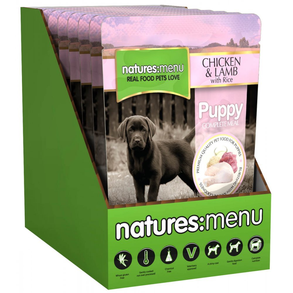 Natures Menu Chicken & Lamb Junior Puppy Wet Dog Food - 8 x 300g
