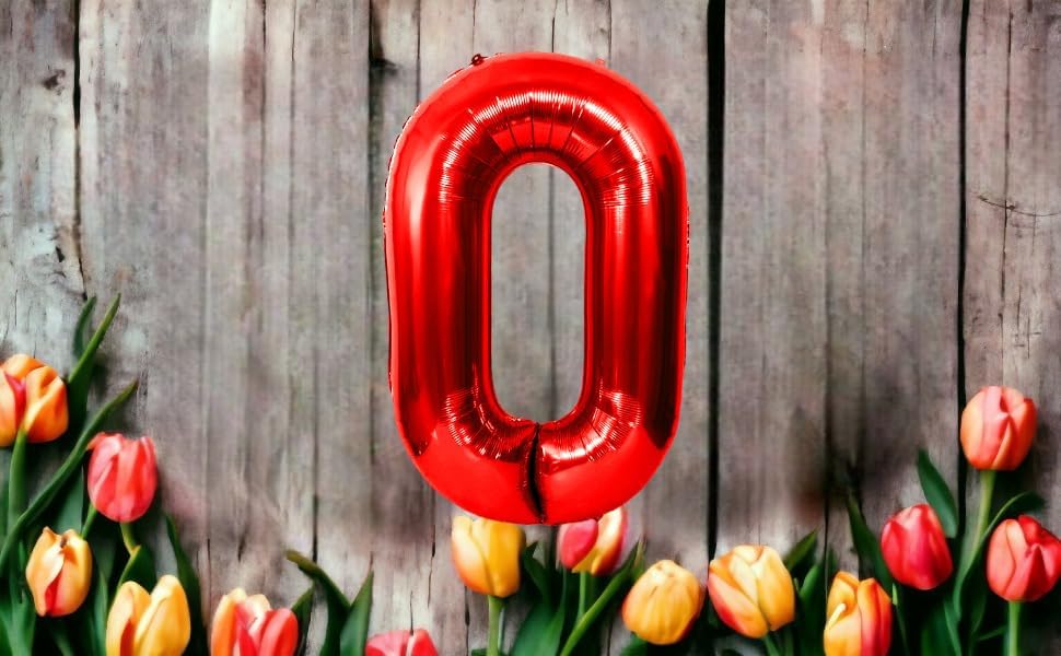 Miniatura 2 de Globos de cumpleaños de 40 pulgadas con popote inflable, decoración de parte de color rojo, globos largos 53448 (0)