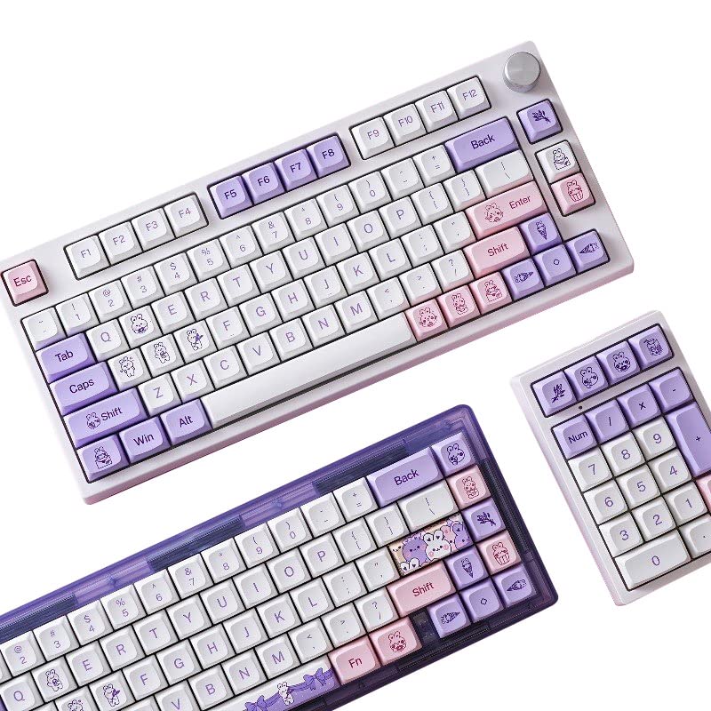 Image of Keycaps Lavender Bunny Theme - Standard Opaque Mechanical keycap Support Most Keyboards PBT Material 146keys (Cherry)
