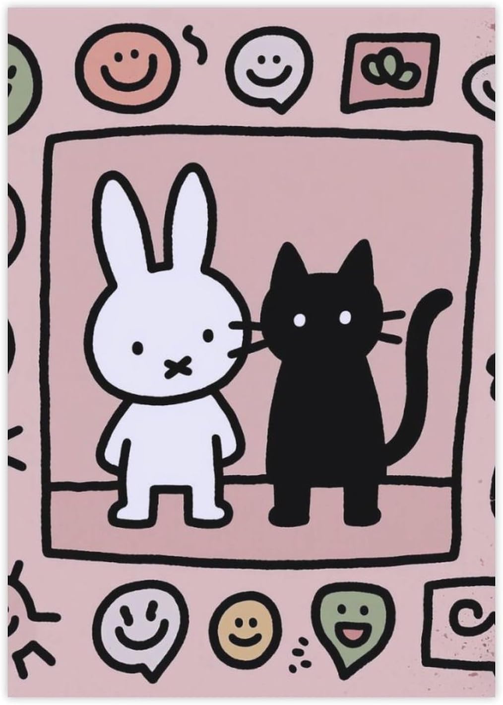 Cute Stickers Waterproof Funny Cute Kitten and Rabbit Stickers for Water Bottles Laptop Decor