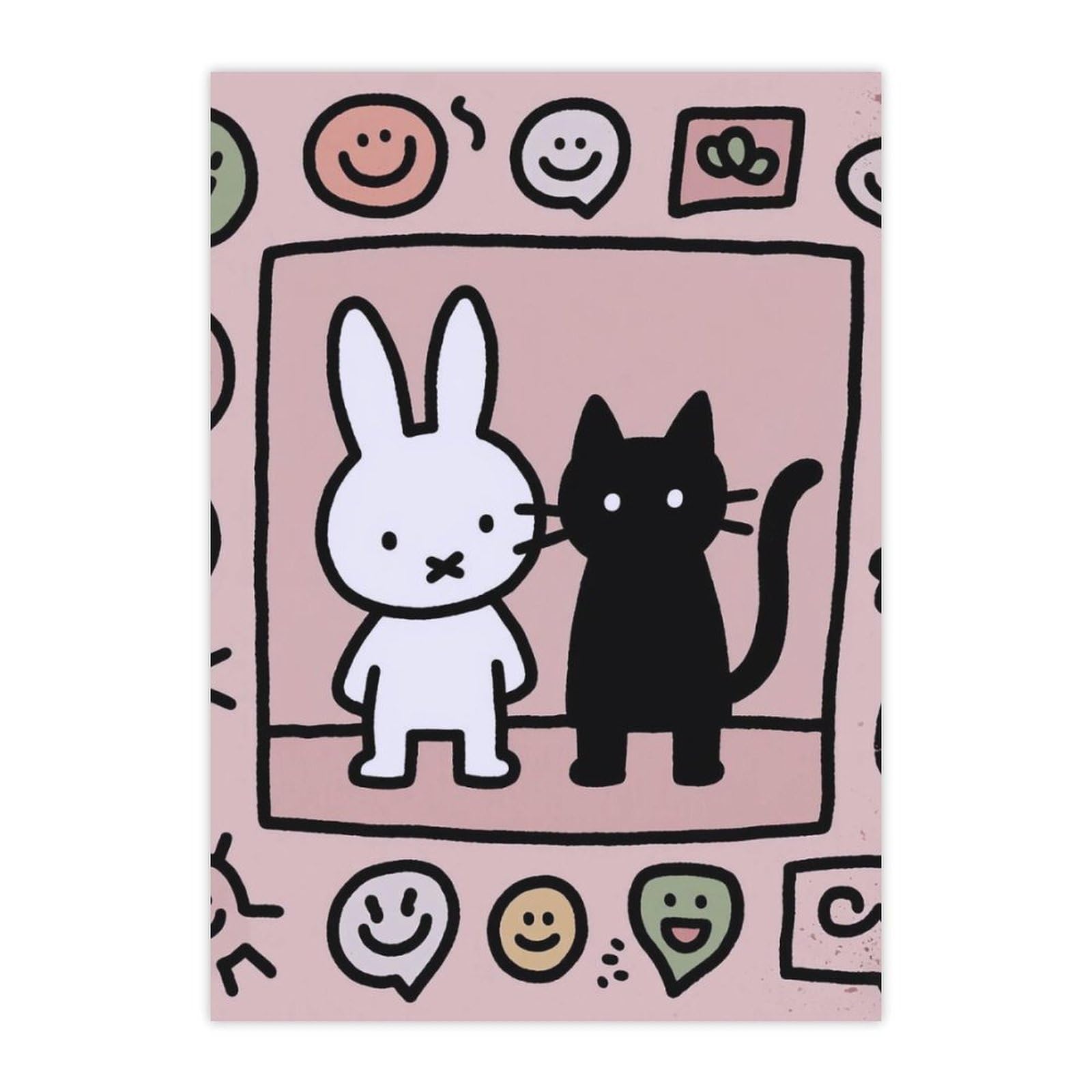 Autocollants mignons imperméables chaton lapin pour gourde enfant et PC portable