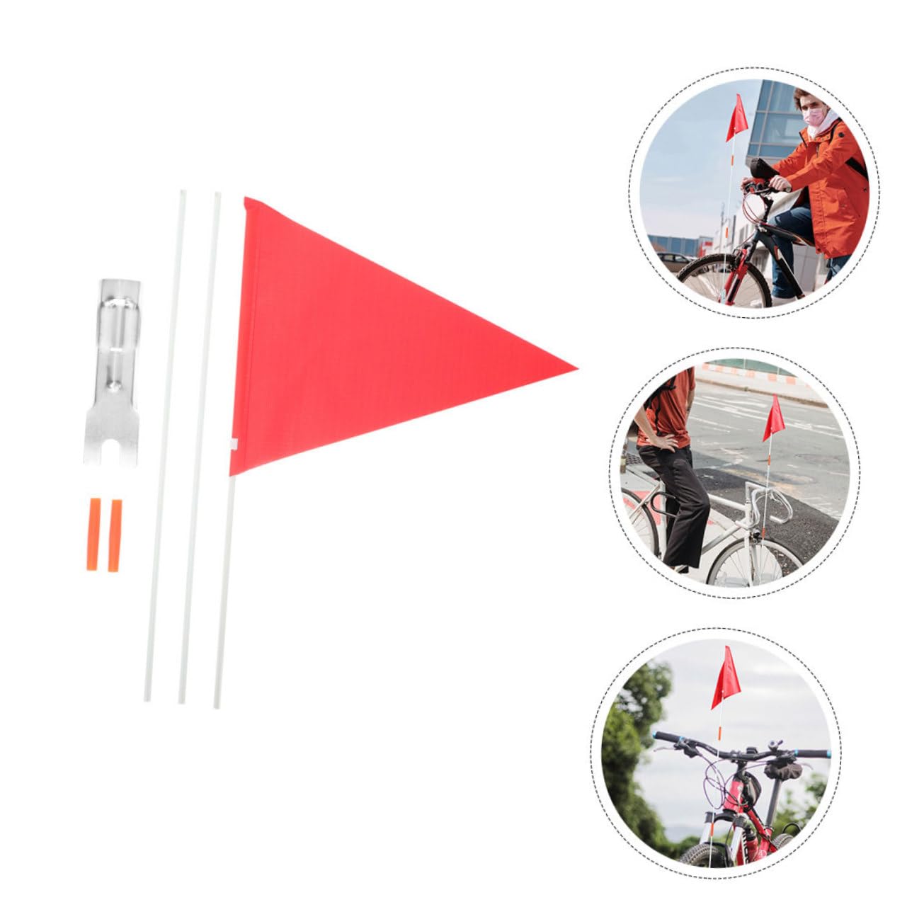 TOYANDONA 5 Piezas Banderín de Seguridad para Bicicleta con Mástil Bandera Portátil para Ciclismo Visible y de Instalar para Bicicletas Scooters y Motocicletas