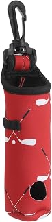 Golf Ball Carry Bag, Golf Tee Holder Pouch Portable Neoprene Golf Ball Holder with Clip for Men and Women, Red