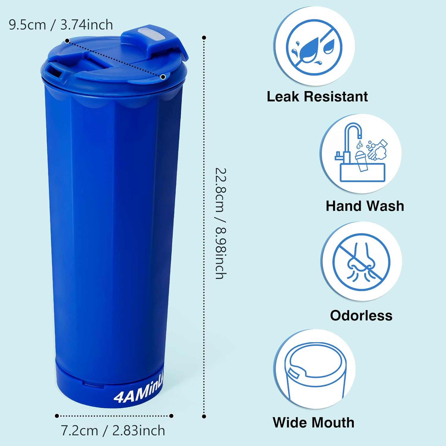 20 oz Cup with Horn - The Perfect Tumbler for Sports Fans - Reusable Water Bottle Ideal for Cheering at Game day, Tailgating, World Cup, Party, Celebration. (Blue)