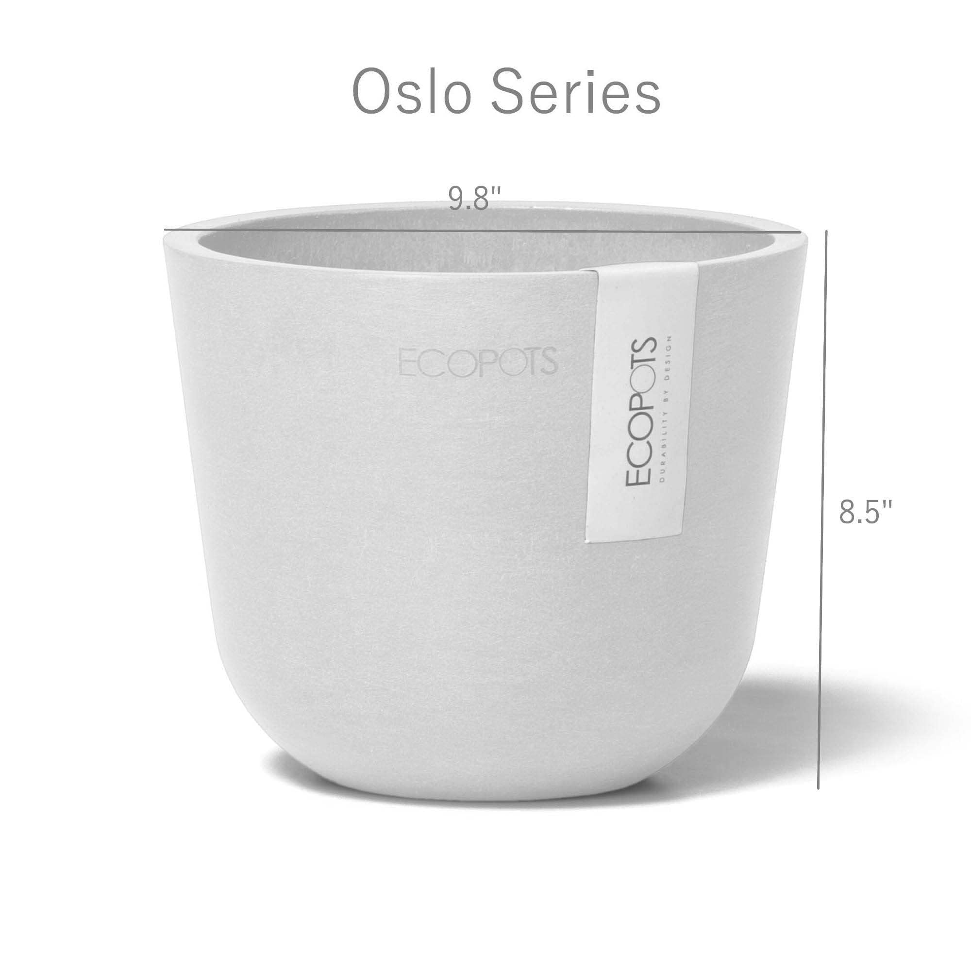 ECOPOTS Ashortwalk Vaso per piante in plastica riciclata, diametro 55 cm x altezza 47,9 cm, colore: grigio