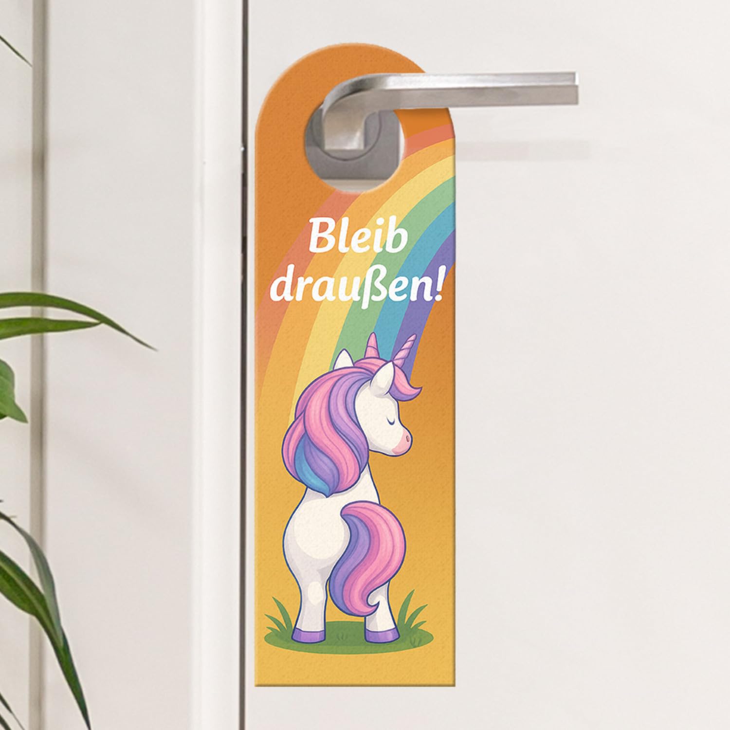 speecheese Türhänger 10er Set Einhorn lustig Bleib Draußen Komm rein Set