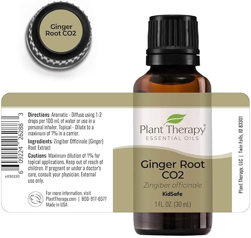 Miniatura 5 de Plant Therapy Aceite esencial de CO2 de raíz de jengibre 100% puro, sin diluir, aromaterapia natural, grado terapéutico, 1.0 fl oz (1 oz)