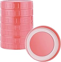 Vista 1 de 8 tapas para frascos de boca ancha, tapas de plástico para tarros Mason con anillos de sellado de silicona, tapas para conservas de boca ancha