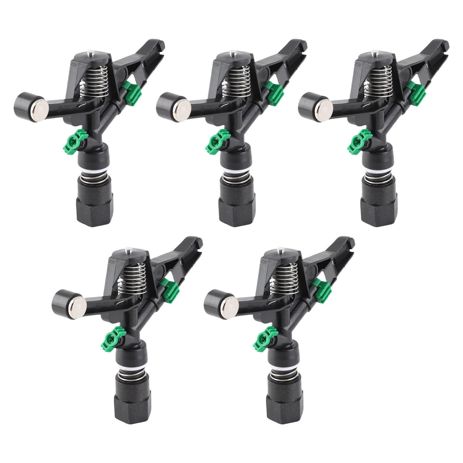CHICIRIS Lot de 5 arroseurs de pelouse DN20 à filetage femelle de 1,9 cm, angle contrôlable, buse à bascule automatique pour jardin et pelouse
