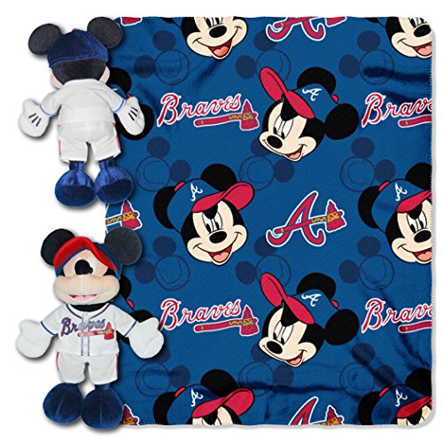 Northwest MLB Atlanta Braves Unisex-Adult Character Hugger Pillow & Fleece Throw Blanket Set, 40