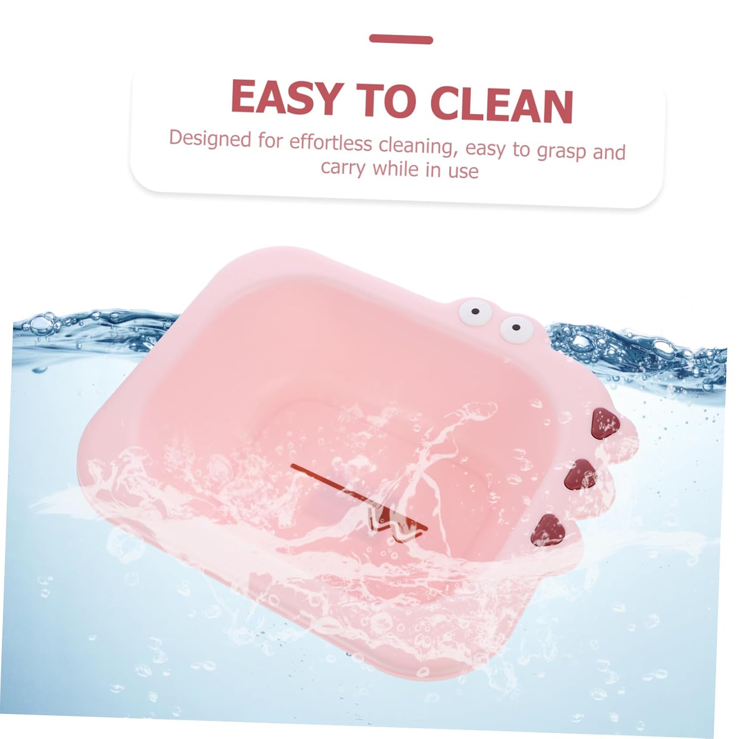 Portable Washbasin for Newborns and Multipurpose Basin with Spacious Design Cute Cartoon Pink Wash Bowl for Household and Supplies
