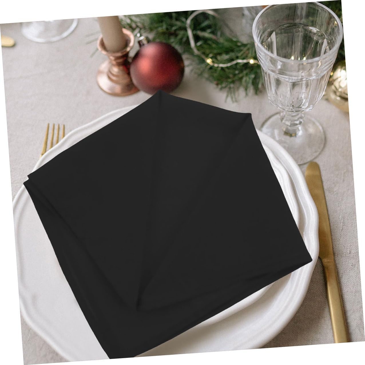 Black Disposable Paper Napkins 2 Packs 50pcs Thickened Decorative Dinner Napkins Party Use Soft Absorbent Table for Weddings Holidays Events