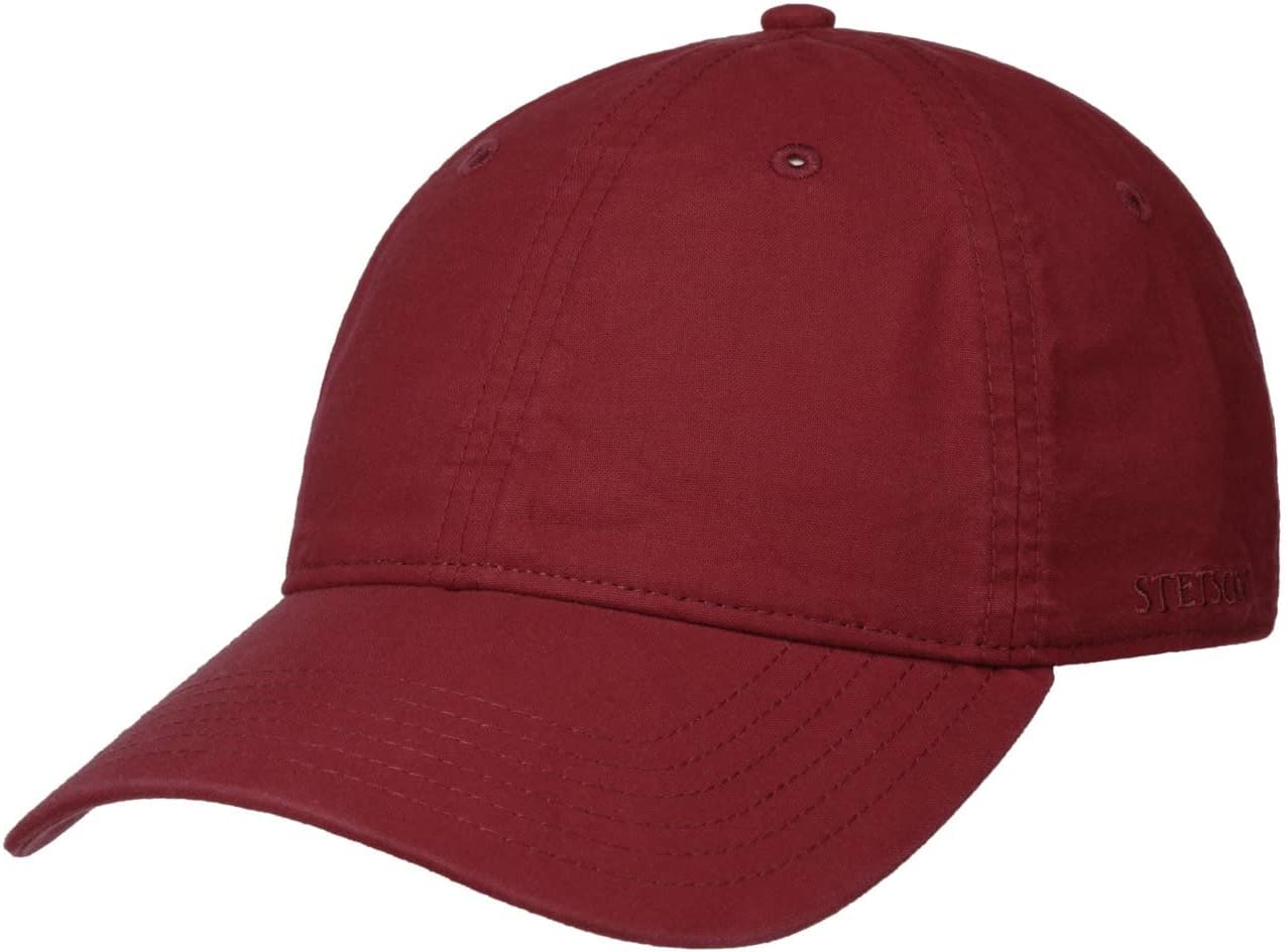 Stetson Ducor Sun Guard Fullcap Dames/Heren - katoenen cap fitted UV- bescherming met klep achterkant gesloten voor Lente/Zomer - S (54-55 cm) bordeaux