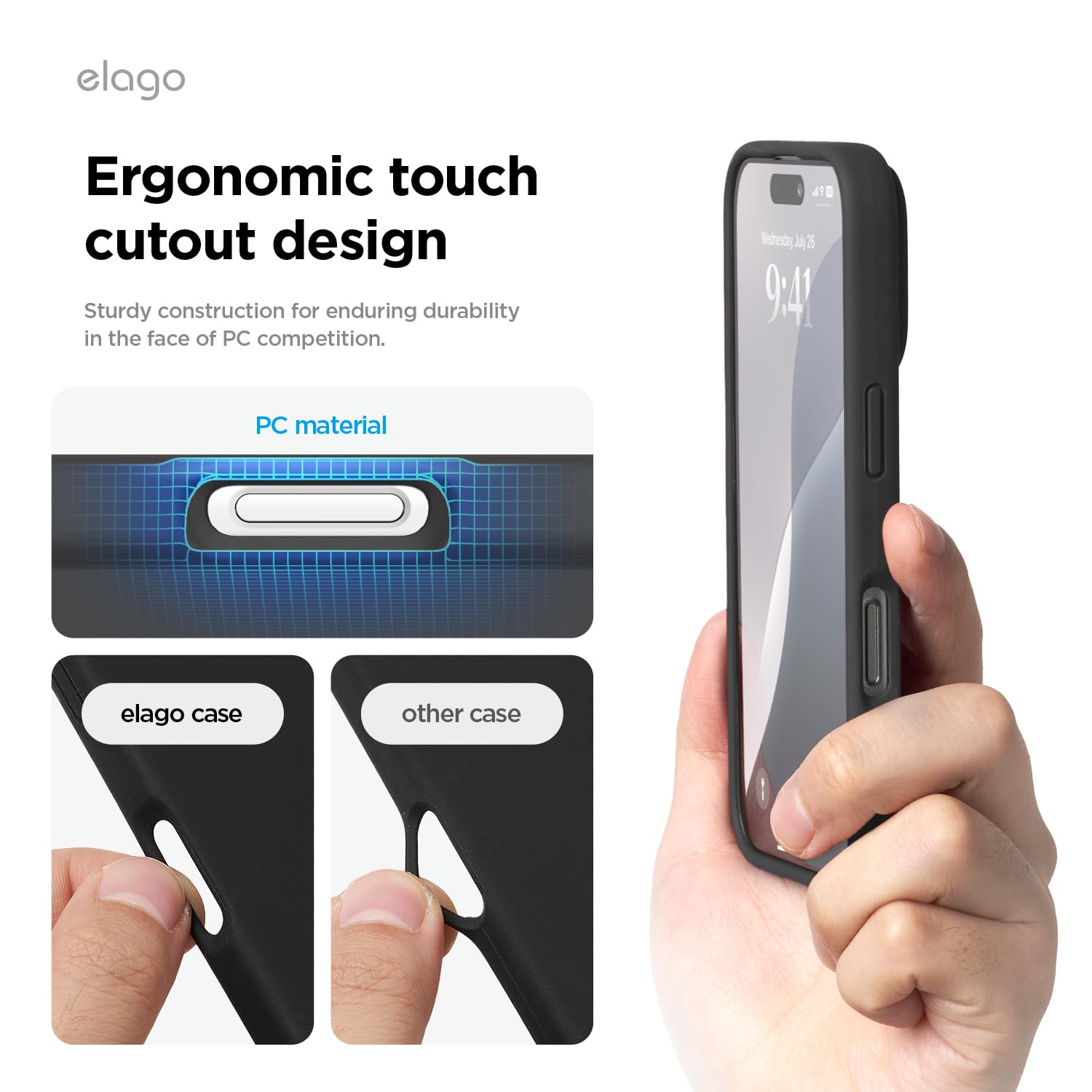 elago Cover Compatibile con iPhone 16 - Custodia in Silicone Liquido Premium, Protettiva Completa, Antiurto, Sottile, Fodera in Microfibra Antigraffio (Nero)