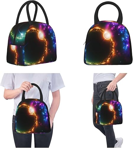 Miniatura 7 de Black Hole Galactic Space Lunch Bag Caja de almuerzo de gran capacidad Contenedor de almuerzo aislado para mujeres hombre trabajo al aire libre