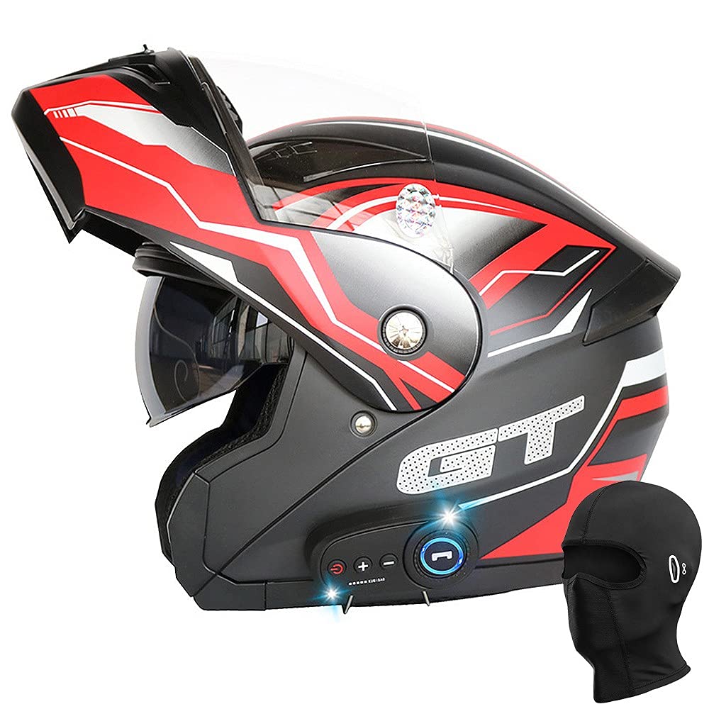 Casco abatible para moto con altavoces duales y protector solar 8