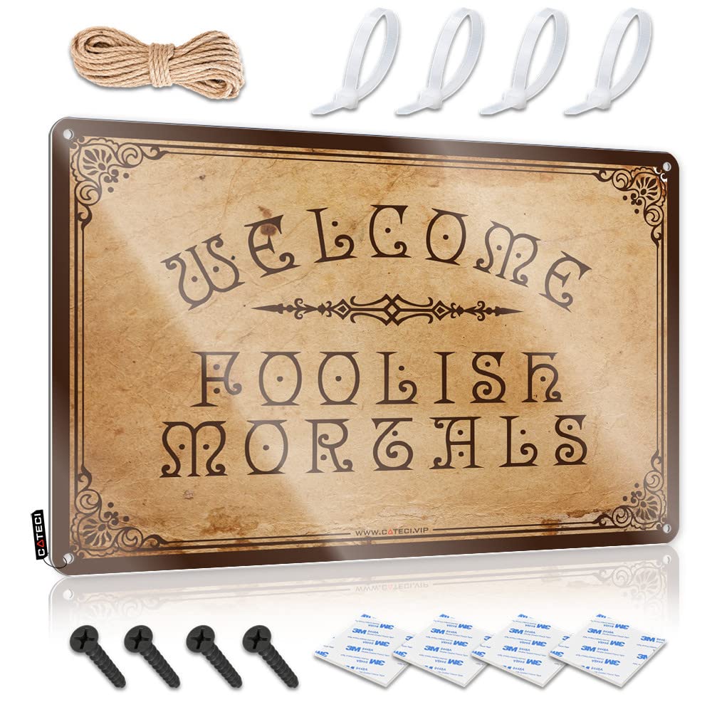 Vintage Decor Welcome Foolish Mortals Tin Sign Garage Tin Sign Bar Signs For Home Bar Decor(30X40CM)