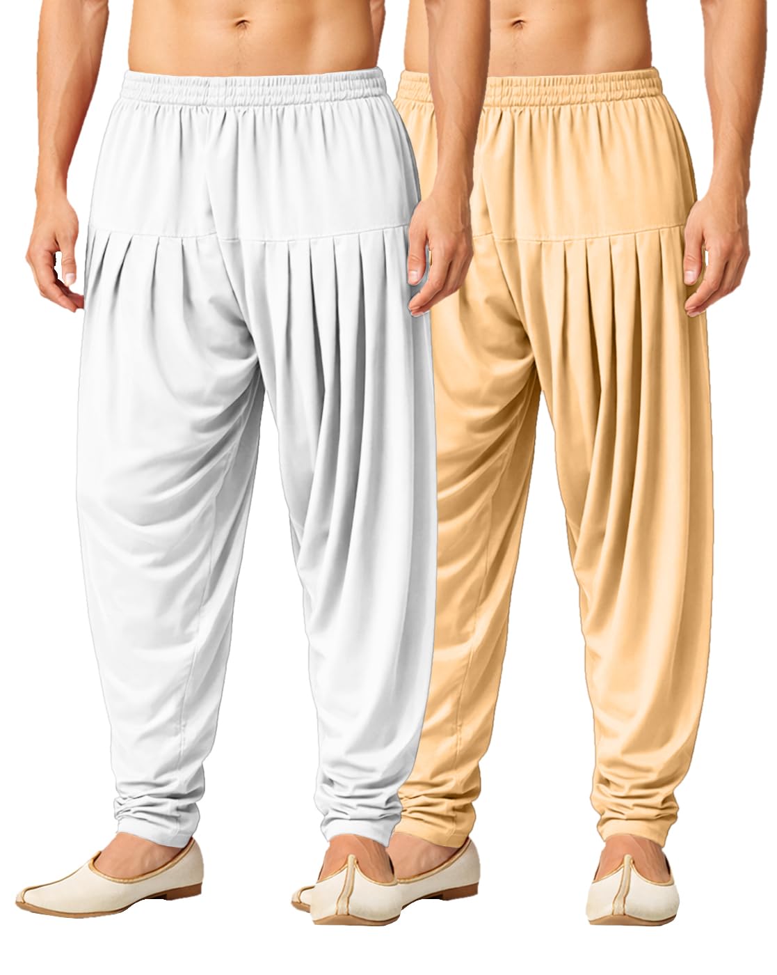 Patiala Pant for Men Combo Relaxed Fit Viscose Blend Solid Pyjamas Dhoti Ethnic Bottom Wear for Men Pack of 2 (M-4XL)-image-2