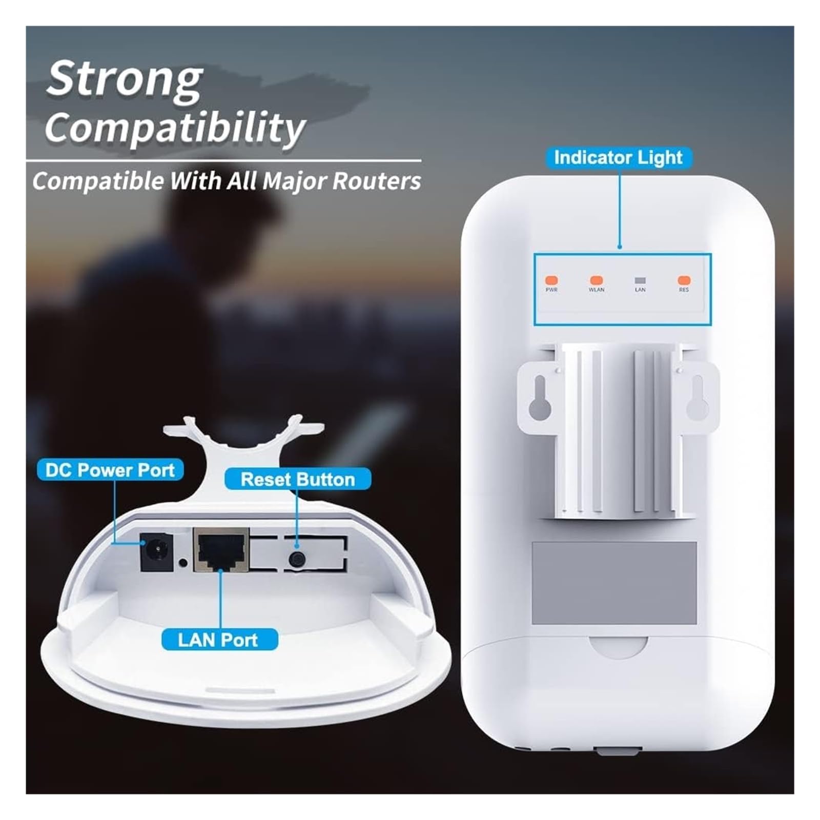 Amplificatore WiFi Da Esterno Resistente Alle Intemperie - Modalità Ripetitore/AP 1200 Mbps For Capannoni, Garage E Camper, Facile Installare Copertura più ampia