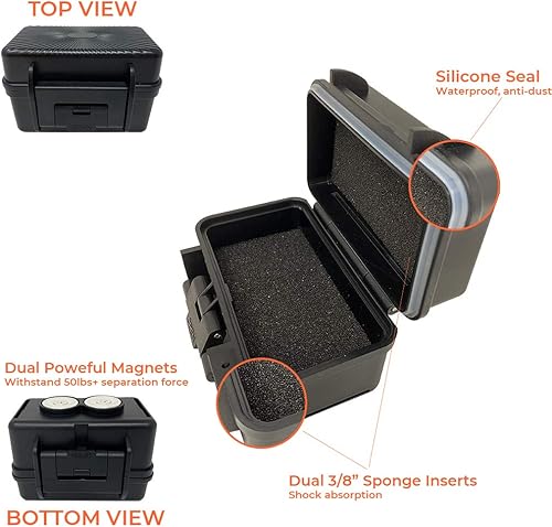 Miniatura 4 de PANGAEA Estuche magnético impermeable para AirTag | Rastreador GPS | Resistente a la intemperie resistente al agua, resistente, resistente, doble