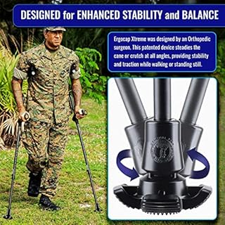 Ergocap X-Treme Terrain with Retractable Metal Spikes for Ice/Snow/Mud/Hiking (Universal) Single Unit, Replacement Grip for Walking Sticks, Trekking Pole, Crutches - for Winter, Snow Safety