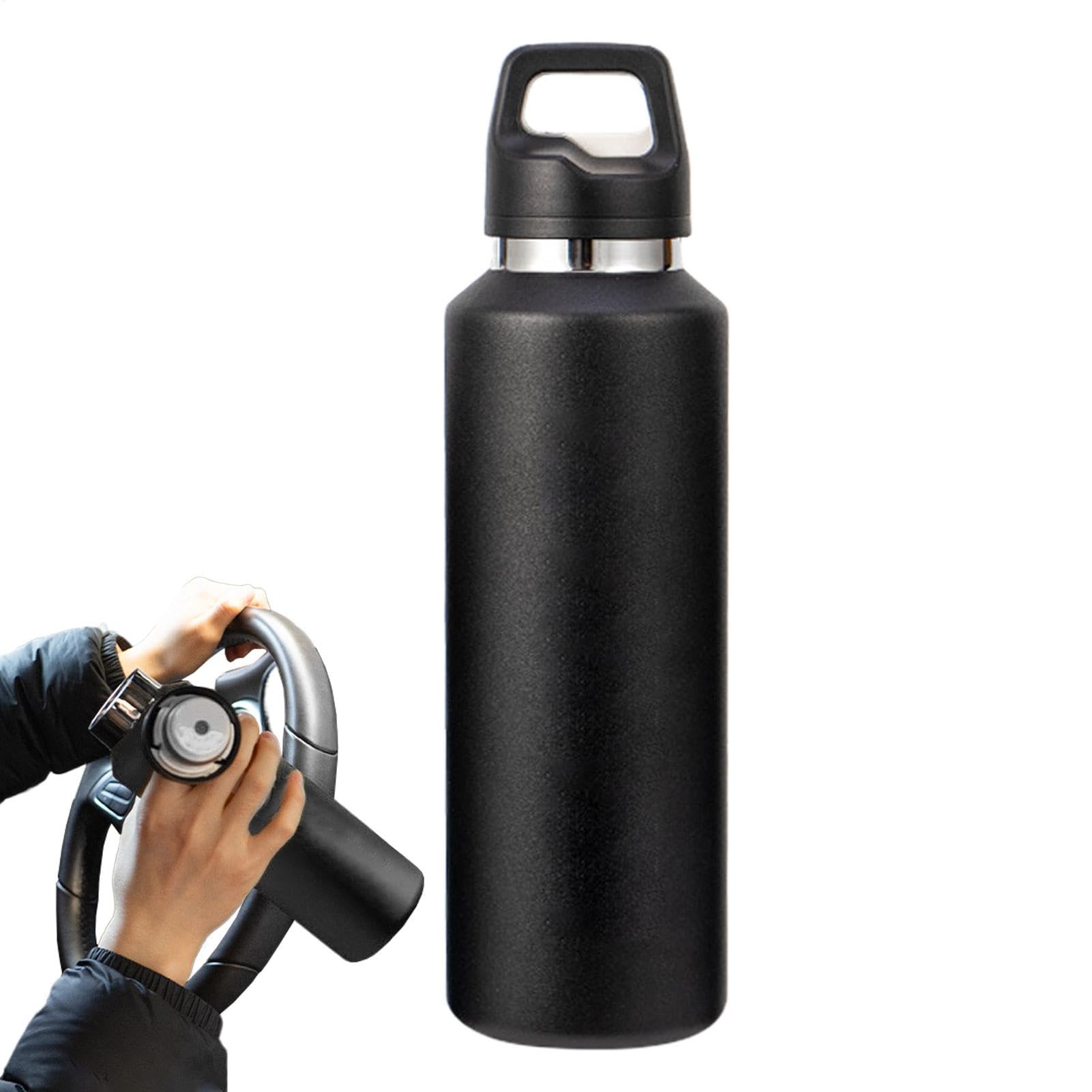 Borraccia in Metallo 600ml Acciaio Inossidabile con Apertura Facile | Borraccia Termica Isolata per Bevande per Sport Viaggio Ciclismo Escursionismo Ufficio Casa Palestra Tè Caffè Latte