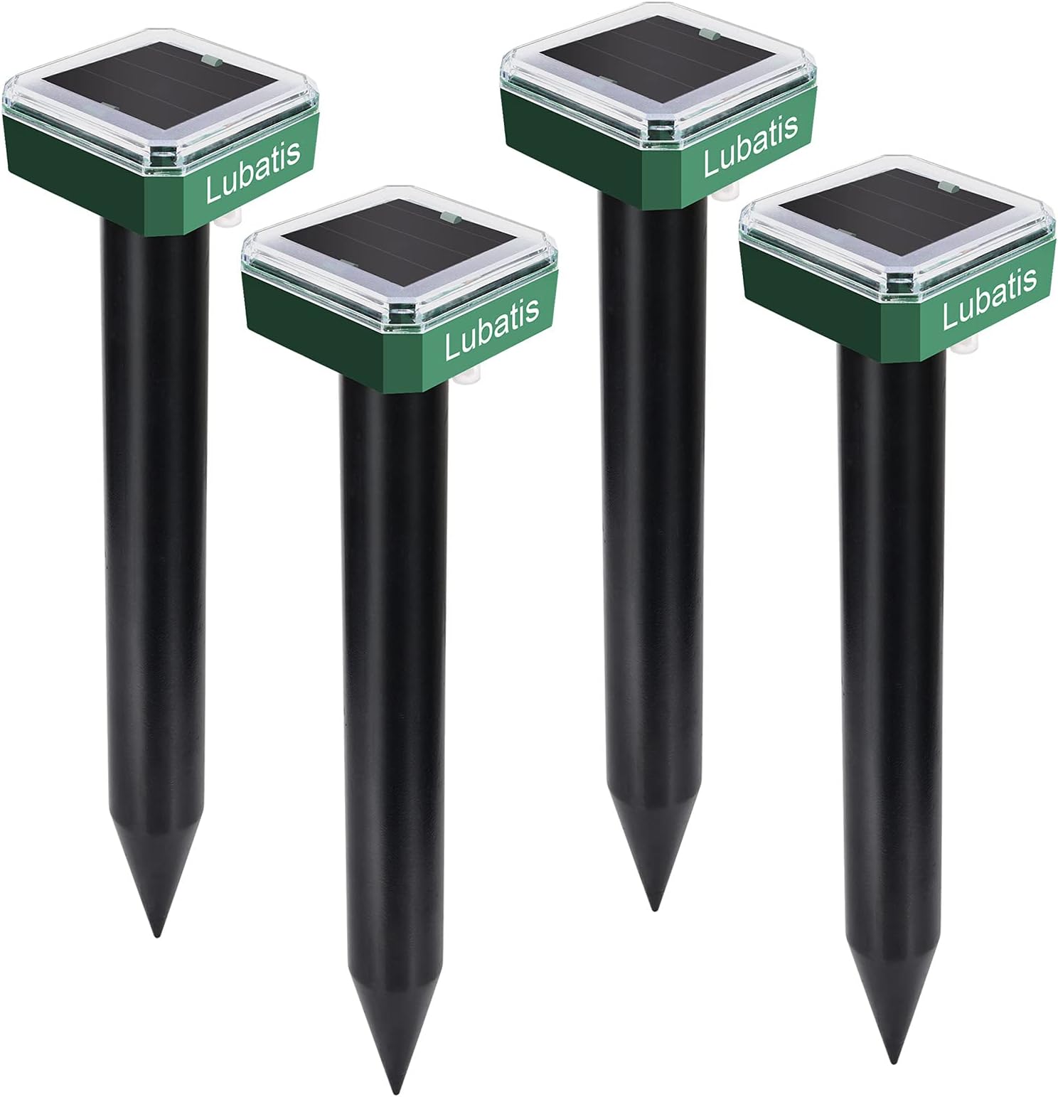 Lubatis 4 Pack Mole Repellent Mole Chaser Solar Mole Repeller Gopher Repellent Vole Groundhog Deterrent Sonic Spikes Keep Moles Out of Yard Lawn