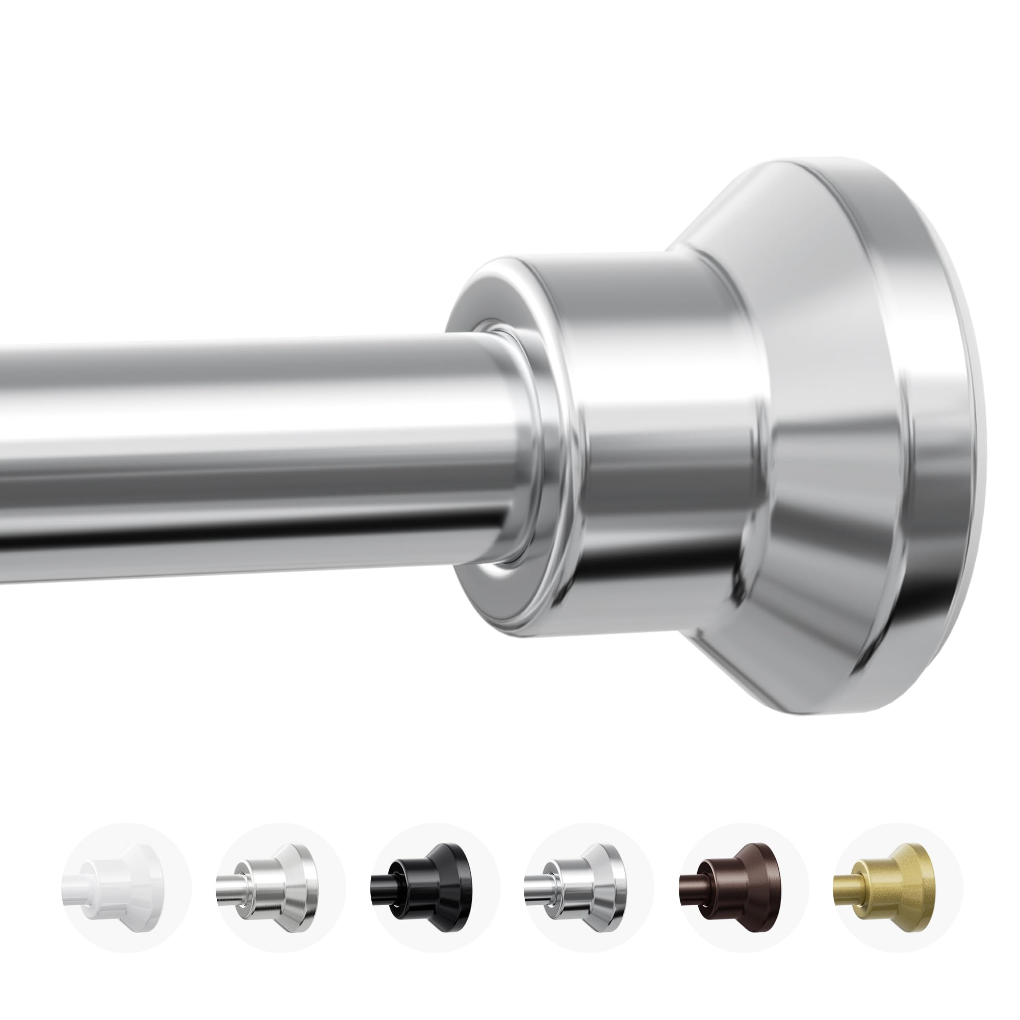 Photo 1 of Chrsouly Adjustable Shower Curtain Rod - 31-76 Inch Silver Stainless Steel